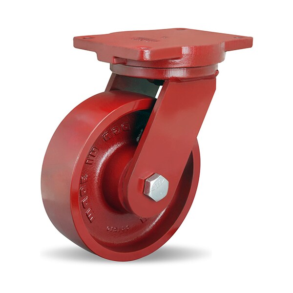 Extra Heavy Duty Swivel Caster, 8" x 2 1/2" Metal Wheel, 3/4" Precision Tapered Roller Bearings