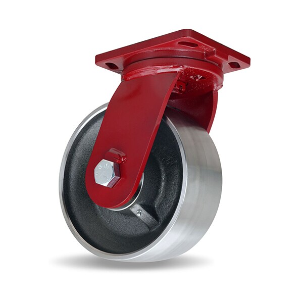 Enhanced Precision Super Duty Swivel Caster, 10" x 3" Forged Steel Wheel