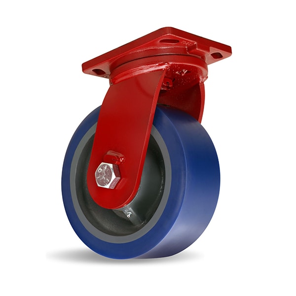 Enhanced Precision Super Duty Swivel Caster, 12" x 4" Superlast Polyurethane on Forged Steel Wheel