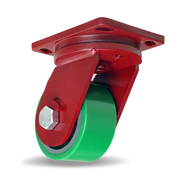 Enhanced Precision Super Duty Swivel Caster, 6" x 3" Duralast Polyurethane (95A) on Cast Iron Wheel