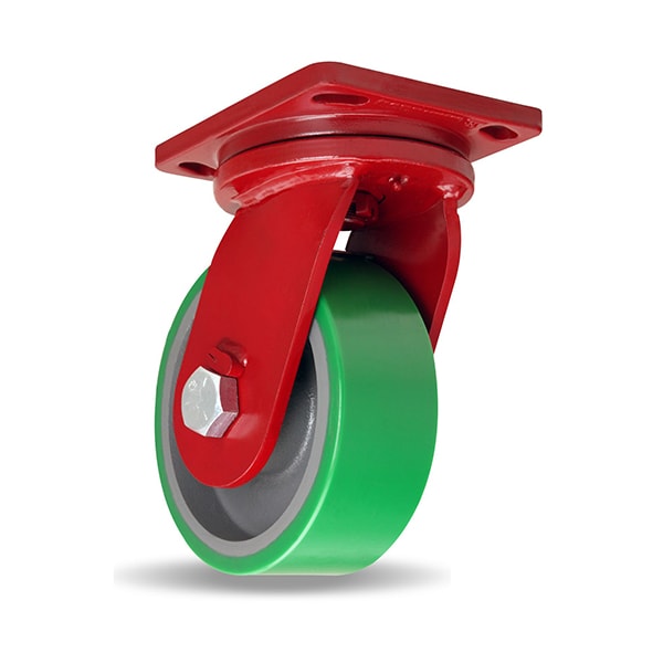 Enhanced Precision Super Duty Swivel Caster, 8" x 3" Duralast Polyurethane (95A) on Cast Iron Wheel