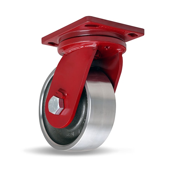 Enhanced Precision Super Duty Swivel Caster, 8" x 4" Forged Steel Wheel