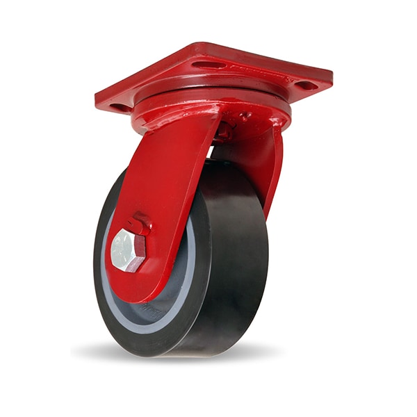 Enhanced Precision Super Duty Swivel Caster, 8" x 3" Superlast XC Polyurethane on Forged Steel Wheel