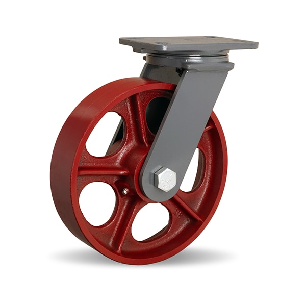 Extended Service Swivel Caster, 10" x 2-1/2" Metal Wheel, 3/4" Precision Tapered Bearing