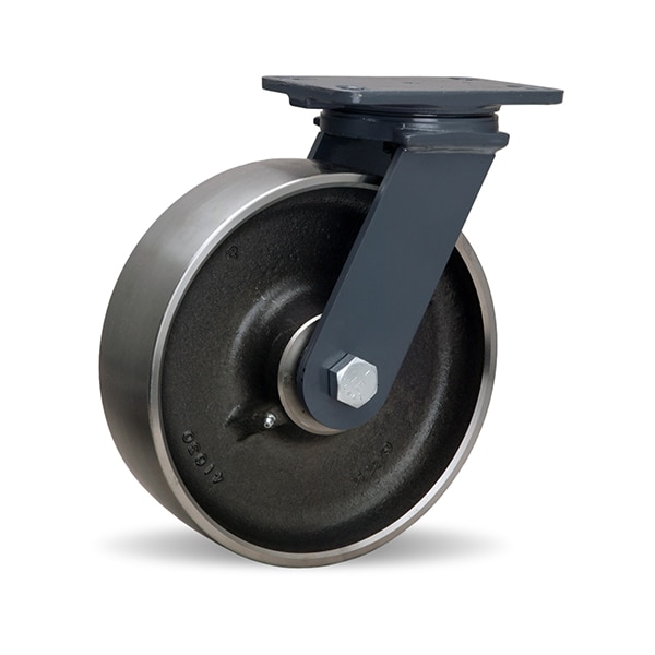 Extended Service Swivel Caster, 10" x 3" Forged Steel Wheel, 3/4" Precision Tapered Bearing