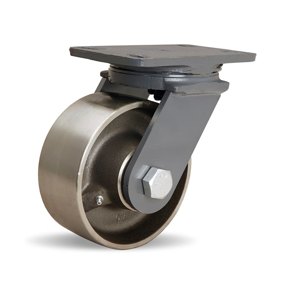 Extended Service Swivel Caster, 6" x 2-1/2" Forged Steel Wheel, 3/4" Precision Tapered Bearing