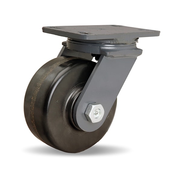 Extended Service Swivel Caster, 6" x 2-1/2" Plastex Phenolic Wheel, 3/4" Precision Tapered Bearing