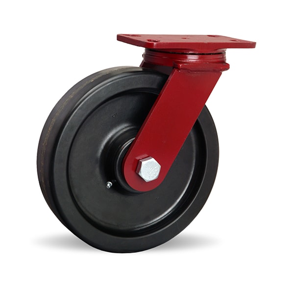 ForgeMaster Swivel Caster, 10" x 2 1/2" Plastex Phenolic Wheel, 1" Straight Roller Bearing