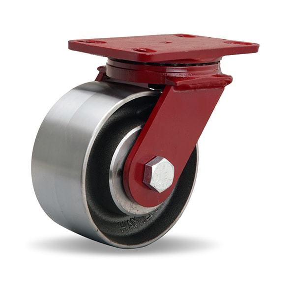 ForgeMaster Swivel Caster, 6" x 3" Forged Steel Wheel, 3/4" Precision Tapered Roller Bearings