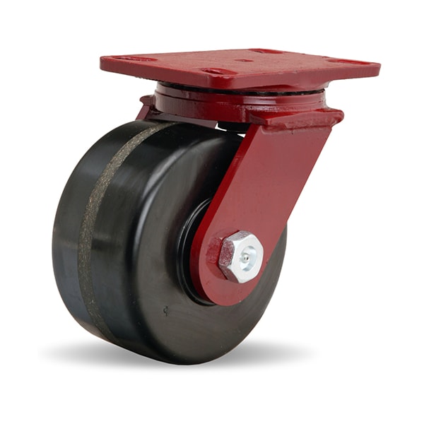ForgeMaster Swivel Caster, 6" x 3" Plastex Phenolic Wheel, 1" Straight Roller Bearing