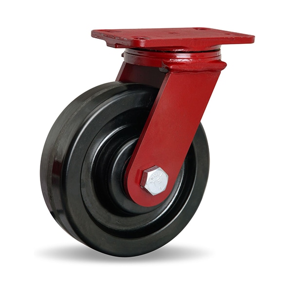 ForgeMaster Swivel Caster, 8" x 2.5" Plastex Phenolic Wheel, 3/4" Precision Tapered Roller Bearing