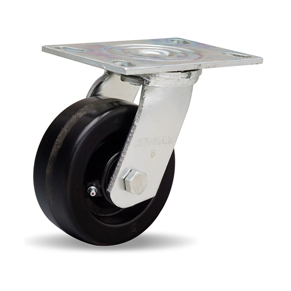 General Service Swivel Caster, 5" x 2" Plastex Phenolic Wheel, 3/4" Straight Roller Bearing