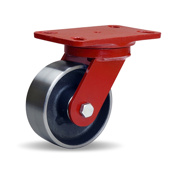 Heavy Service Swivel Caster, 5" x 2" Forged Steel Wheel, 3/4" Precision Tapered Bearings