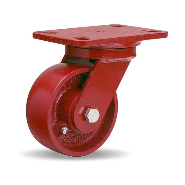 Heavy Service Swivel Caster, 5" x 2" Metal Wheel, 1/2" Sealed Precision Ball Bearings