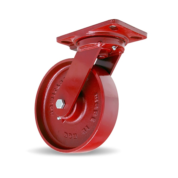 Heavy Service Swivel Caster, 8" x 2" Metal Wheel, 1/2" Precision Tapered Bearing
