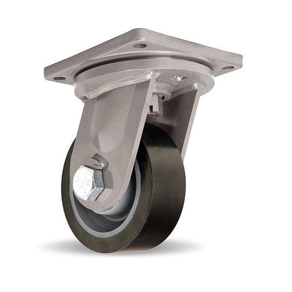 Maxi-Duty Swivel Caster, 8" x 3" Superlast XC Polyurethane (70D) on Forged Steel Wheel