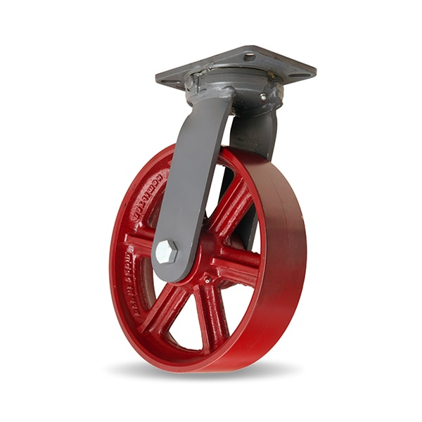 Super Endurance Swivel Caster, 12" x 3" Metal Wheel, 1" Straight Roller Bearing