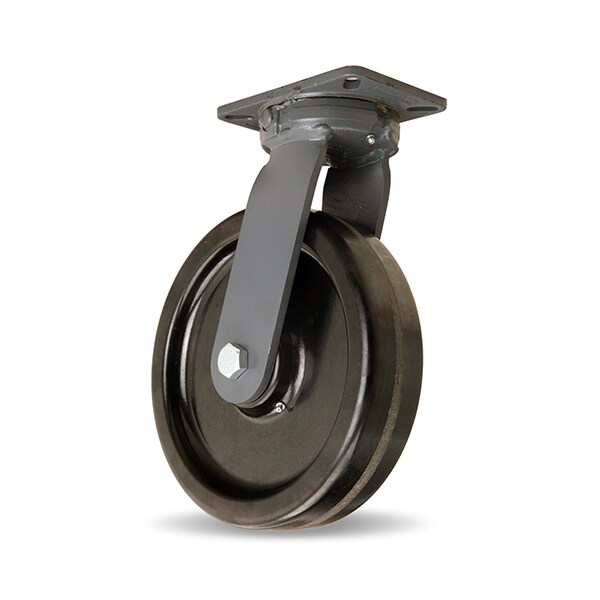 Super Endurance Swivel Caster, 12" x 3" Plastex Phenolic Wheel, 1" Straight Roller Bearing