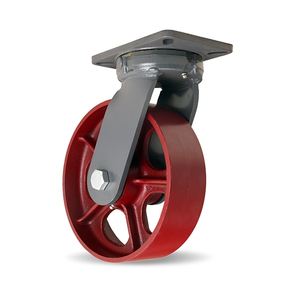 Super Endurance Swivel Caster, 10" x 3" Metal Wheel, 1" Straight Roller Bearing