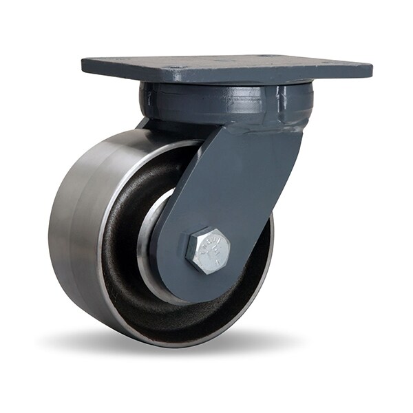 Super Endurance Kingpinless Swivel Caster, 6"X3" Forged Steel Wheel