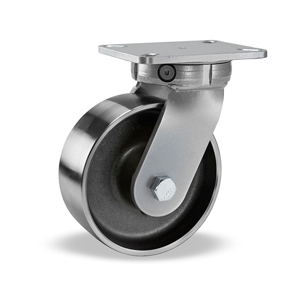 Super Endurance Swivel Caster, 8" x 3" Forged Steel Wheel, 3/4" Precision Tapered Roller Bearings