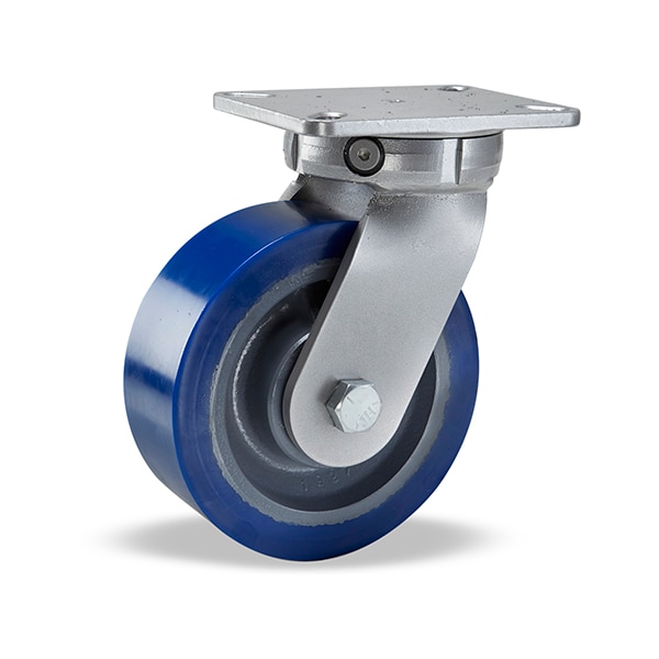 Super Endurance Swivel Caster, 8" x 3" Superlast Polyurethane (95A) on Forged Steel Wheel