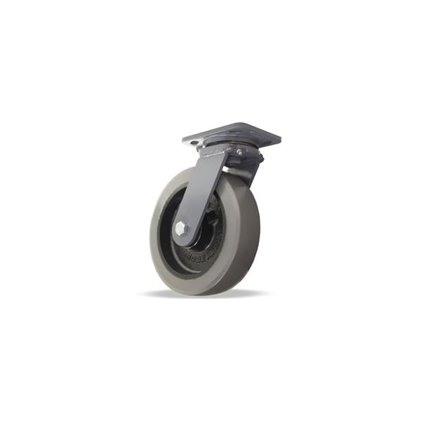 Workhorse Swivel Caster, 8" x 2" DuraGlide Wheel 1" thick Polyurethane (95A) Wheel