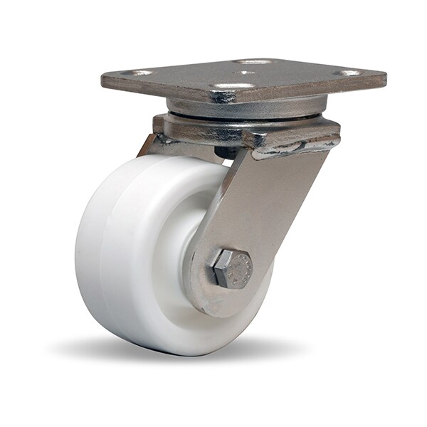 Stainless Steel Workhorse Swivel Caster, 4" x 2" Aqualite, Polyolefin (75D) Wheel