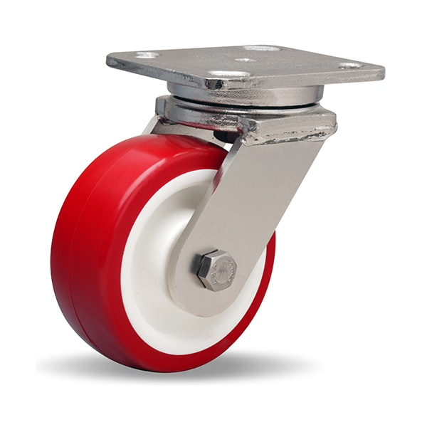 Stainless Steel Workhorse Swivel Caster, 5" x 2" Poly-Tech