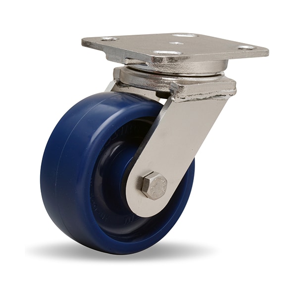 Stainless Steel Workhorse Swivel Caster, 5" x 2" Unilast, Solid Polyurethane (75D) Wheel