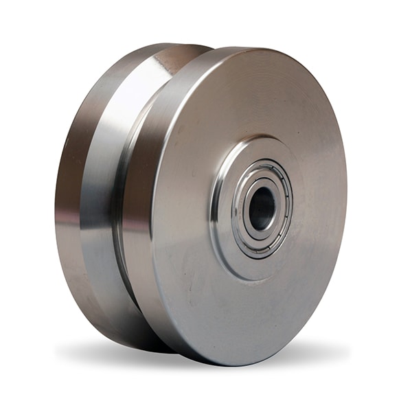 Stainless V Groove Whl, 5X2 3/4 Del Slv