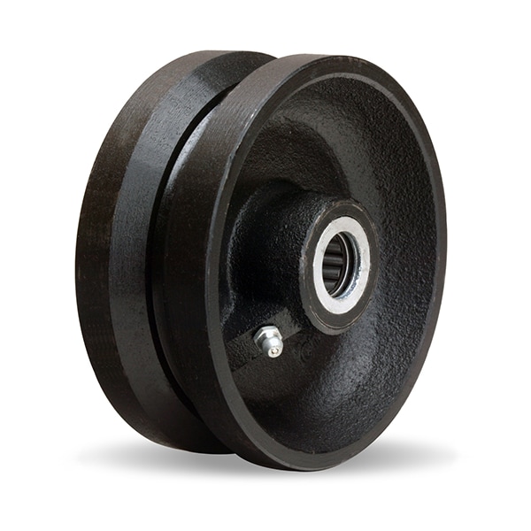 V Groove Wheel, 5X2 3/4Rb Black