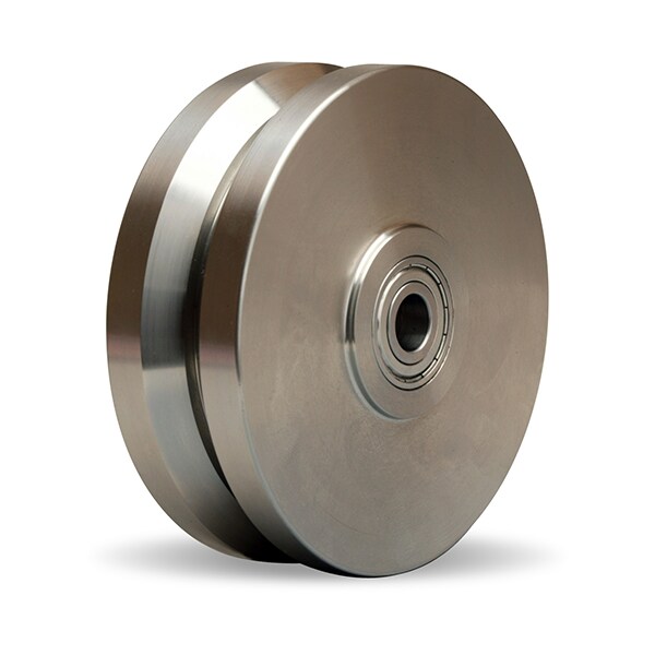 Stainless V Groove Whl, 6X2, 3/4
