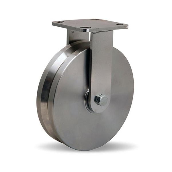 Rigid Caster, Whs 8X2 Ss V-Grooved, Series: Workhorse