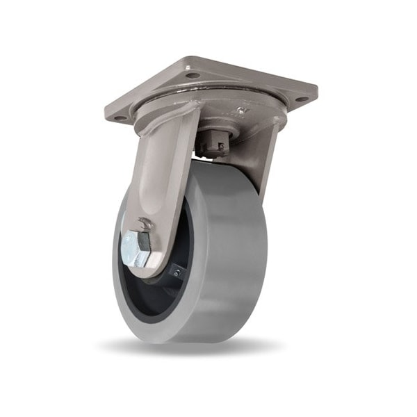 Maxi-Duty Swivel Caster, 10" x 4" Ultra-Thick (2") DuraGlide Polyurethane on Forged Steel Center