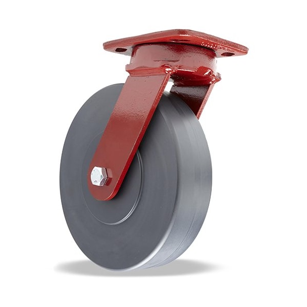 Kingpinless Swivel Caster, 8" x 2" Nylast Cast Nylon Wheel, 1/2" Sealed Precision Ball Bearings