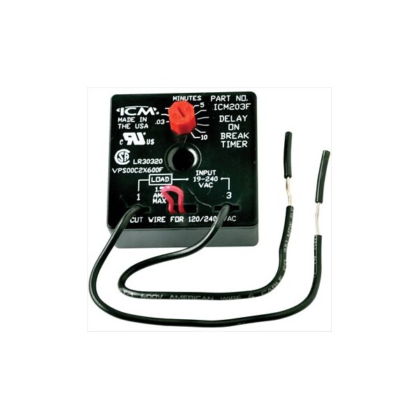 Time Swtch 10Min Adj W/6"Wire Dly On Brk
