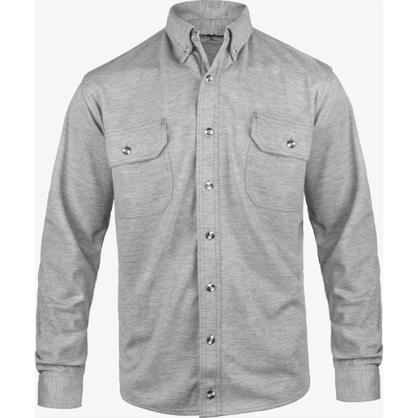 High Performance FR Knit Button Up, Gray