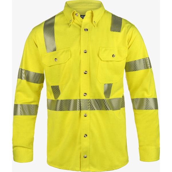 High Performance FR Knit Button Up, Hi-V