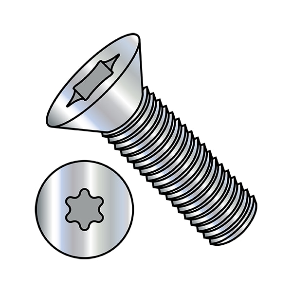 M6-1.00 x 8 mm Torx Flat Machine Screw, Zinc Plated Steel, 5000 PK
