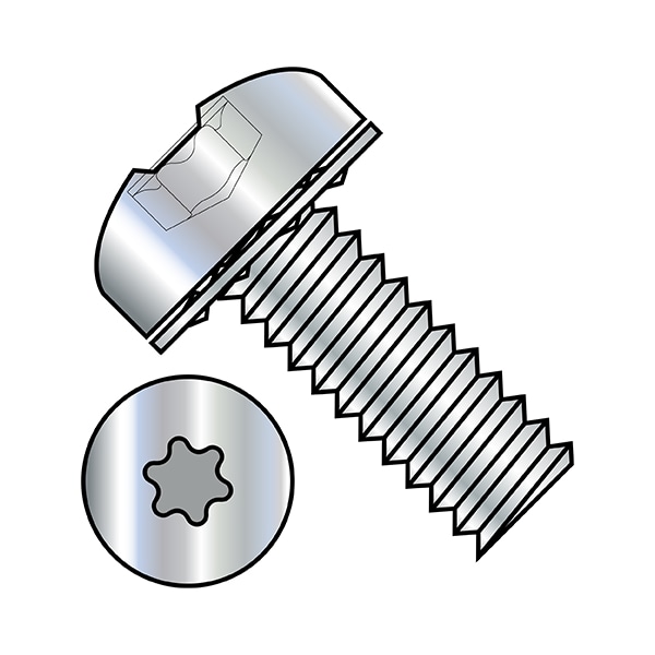 #10-32 x 1/2 in Torx Pan Machine Screw, Zinc Plated Steel, 5000 PK