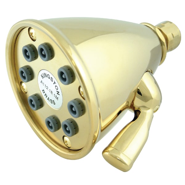 Shower Head, Polished Brass, Wall Mount