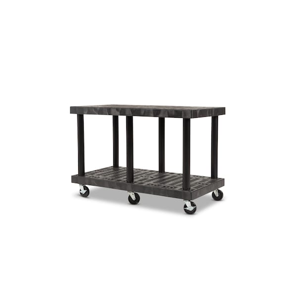 Modular-Kart, Recycled HDPE, 650 lb Load Capacity, 2 Shelves, 36 in L, 36 in W, 32 in H