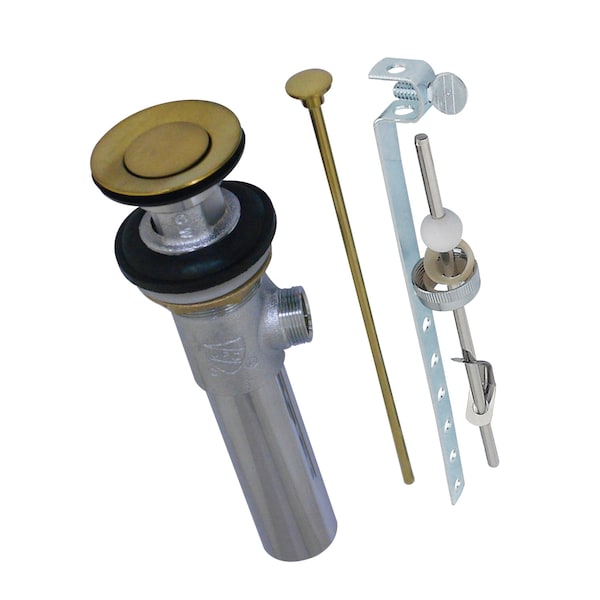 Brass, Bathroom Sink Drain, Pop-Up Drain with Overflow Hole