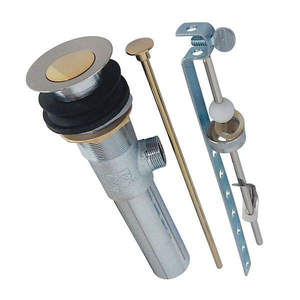 Brass, Bathroom Sink Drain, Pop-Up Drain with Overflow Hole