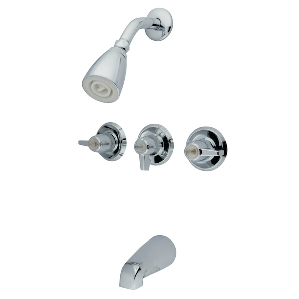 Tub and Shower Faucet, Polished Chrome, Wall Mount