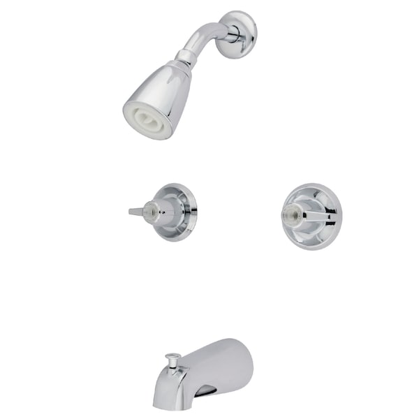 Tub and Shower Faucet, Polished Chrome, Wall Mount