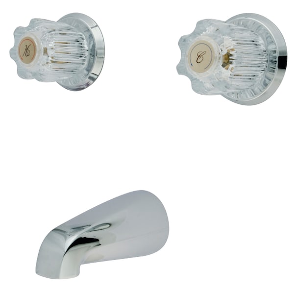 Tub and Shower Faucet, Standard, 3, Wall Mount, Polished Chrome