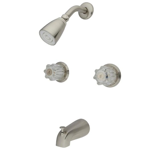 Tub and Shower Faucet, Brushed Nickel, Wall Mount