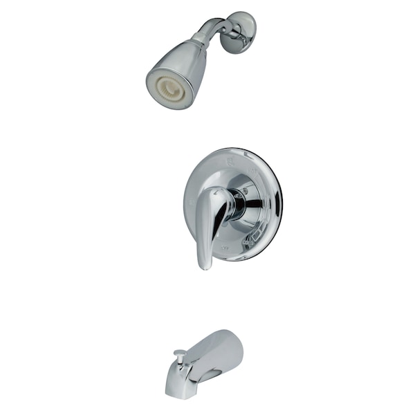 Tub and Shower Faucet, Polished Chrome, Wall Mount